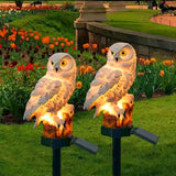 2-Pack Solar LED Owl Garden Stake Lights Warm White