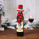 A-02(22x21cm) Creative Christmas Wine Bottle Set Golden Velvet Dress Wine Bottle Covers Sleeve Santa Snowman Xmas New Year Dinner Table Decor