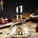 NNEOBA 1500ML Iceberg Crystal Decanter Handmade Lead-Free Glass Wine