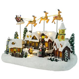 Lighted Christmas Music House with Flying Deer
