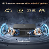 NNEOBA Portable 4K HD Android Projector Black