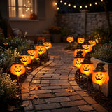 5-Pack Solar LED Pumpkin Stake Lights – Warm White Outdoor
