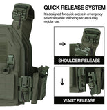 NNEOBA Tactical Plate Carrier Vest Quick Release Green