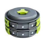 NNEOBA 9-Piece Camping Cookware Set Green