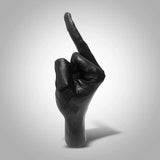 NNEOBA Bold Expression: Personalized Middle Finger Resin Sculpture - Black