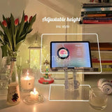 NNEOBA Luxury Lifted Acrylic Laptop Stand: 180° Rotatable, Ergonomic Design