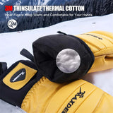 NNEOBA Ski Gloves Leather Snowboard Mittens - Men & Women