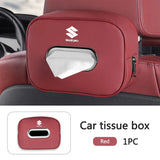 NNEOBA Leather Car Tissue Organizer Storage Bag–Multi-Position Holder Red