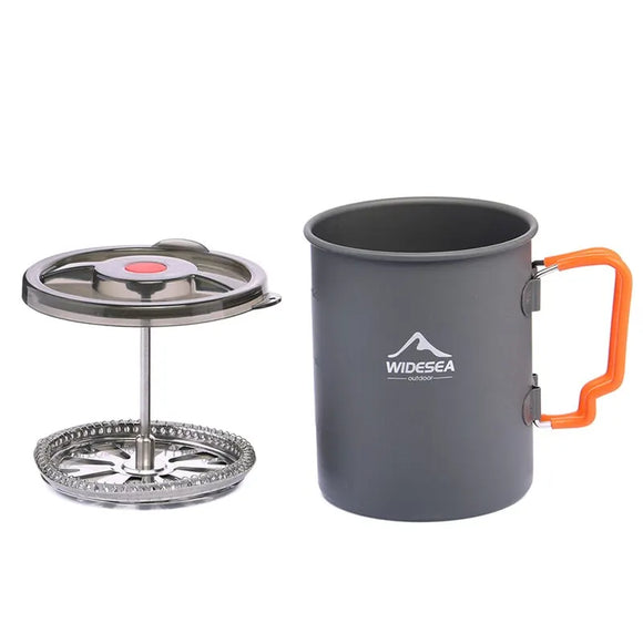NNEOBA Camping Pot with French Press 750ml Grey