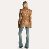 Women's Faux Leather Blazer