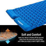 NNEOBA Double Air Mattress Inflatable Sleeping Pad Blue