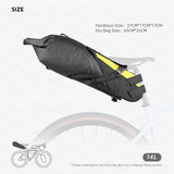 NNEOBA 14L Waterproof Bike Saddle Bag Stable Removable Dry Bag Yellow