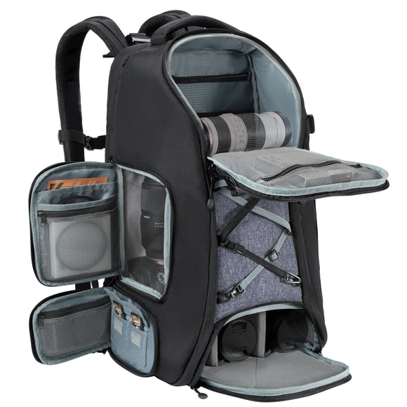 NNEOBA Camera Backpack with Tripod Strap Outdoor Black