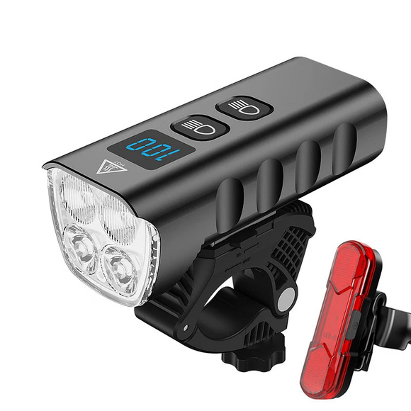 NNEOBA 6400mAh Bike Front Light 2400LM LED Headlight Black