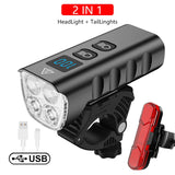 NNEOBA 6400mAh Bike Front Light 2400LM LED Headlight Black
