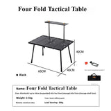 NNEOBAFour Fold Tactical Camping Table Black