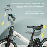 NNEOBA 2-in-1 Foldable 12-Inch Children's Balance Bike with Chainless PU Tires