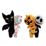 25cm Halloween Pumpkin Skeleton Plush Doll