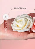 NNETM 100-Piece Bulk Artificial Foam Roses - Milk White