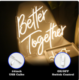 NNEOBA Better Together LED Neon Sign Light - Warm White (42x33.5cm)