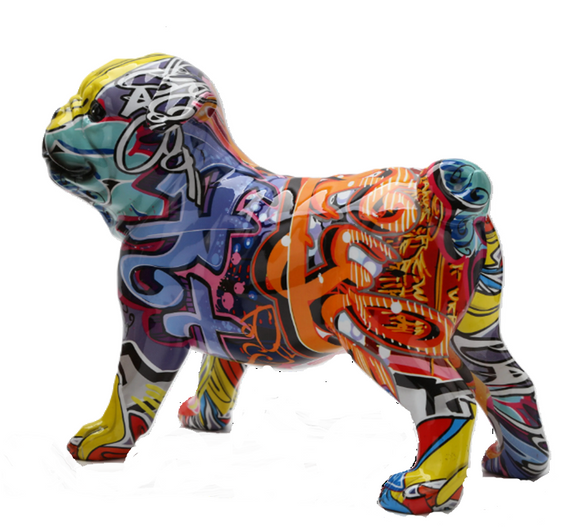 NNEOBA Graffiti Pug Resin Craft