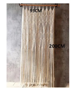 NNEOBA Boho Bliss: Hand-Woven Cotton Door Curtain Tapestry for Artistic Decor