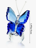 NNESN Blue Holographic Butterfly Glass Ornament - Sparkling Home Decor Craft