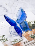 NNESN Blue Holographic Butterfly Glass Ornament - Sparkling Home Decor Craft