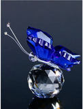 NNESN Blue Holographic Butterfly Glass Ornament - Sparkling Home Decor Craft