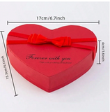 NNESN Romantic Heart-Shaped Rose Gift Box - Red, 15.5x17x4cm