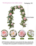 NNESN Pink Romantic Artificial Flower Vine - Lifelike Floral Decor