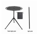 NNEOBA Round Aluminum Alloy Camping Table with Tripod and Storage Bag