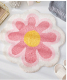 NNETM Chic Pink Plush Home Carpet - Petal-Shaped Delight
