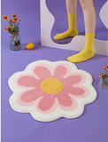 NNETM Chic Pink Plush Home Carpet - Petal-Shaped Delight
