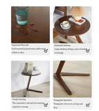 NNEOBA House Faction Solid Wood Edge Sofa Side Table - Walnut Finish
