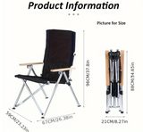 NNETM Foldable Outdoor Chair - Khaki, Four Adjustable Positions