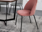 NNETB Light Luxury Velvet Dining Chair Modern Leisure Chair with Backrest Pink