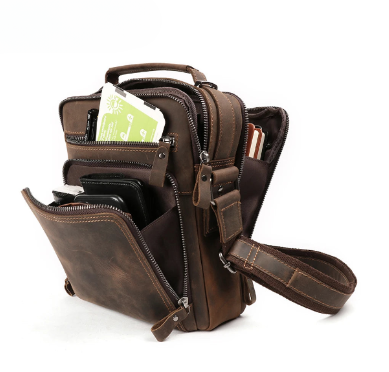 NNEOBA Vintage Genuine Leather Men's Small Shoulder Bag