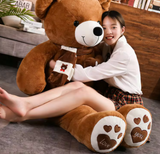 NNECN Huge 100cm Brown Giant Teddy Bear Toys Stuffed Animals Soft Plush Cotton Scarf Bear Hold Pillow Doll
