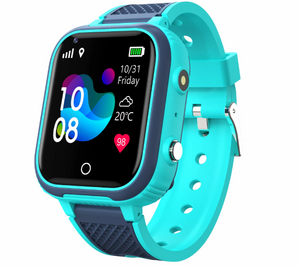 NNEOBA Kids 4G Smartwatch GPS Video Call Waterproof (Blue)