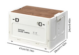 NNEOBA Portable Multifunctional Folding Car Storage Box with Wooden Lid