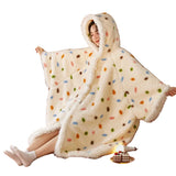 NNEOBA Coral Velvet Hooded Blanket Robe