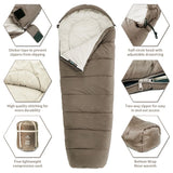 NNEOBA Mummy Sleeping Bag Lightweight Polyester Fill Brown