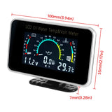 NNEOBA 3 in 1 LCD Gauge Oil Temperature Water Temperature And Voltmeter Black