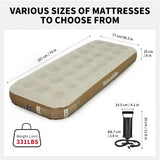 NNEOBA Camping Air Mattress PVC Inflatable Bed Khaki