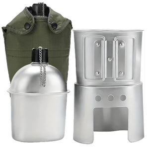 NNEOBA Camping Water Cup with Storage Pouch Silver