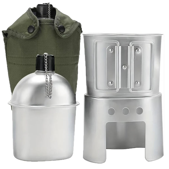 NNEOBA Camping Water Cup with Storage Pouch Silver
