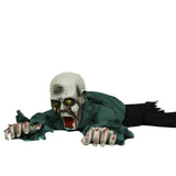 Electric Halloween Crawling Ghost Bald Head Voice-activated Climbing Zombie Figure Realistic Folding Escape Room Climbing Ghost