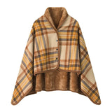 NNEOBA Wearable Plaid Fleece Blanket Shawl