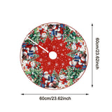 Christmas Tree Skirt Santa & Snowman Printed Polyester Tree Base Cover